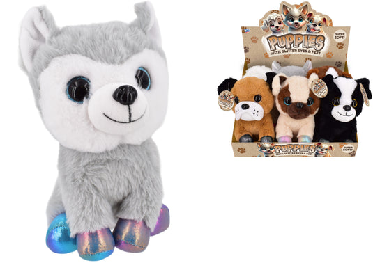 Puppy Dog with Glitter Eyes 20cm