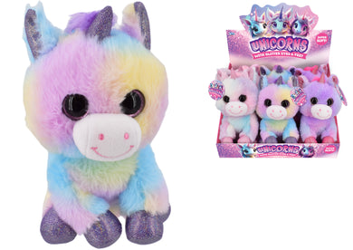 Unicorn with Glitter Eyes 20cm