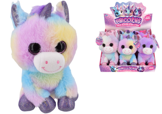 Unicorn with Glitter Eyes 20cm