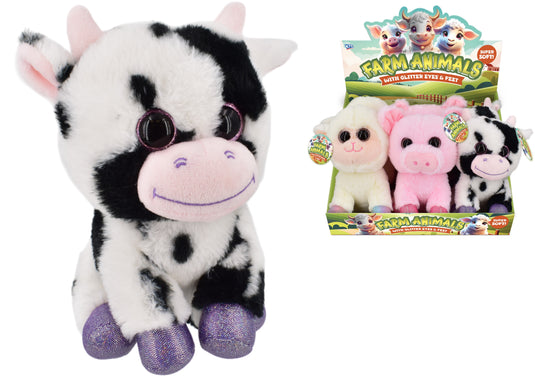 Farm Animals with Glitter Eyes 20cm